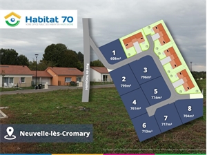 lotissement à la vente -   70190  NEUVELLE LES CROMARY, surface 608 m2 vente lotissement - UBI411010898